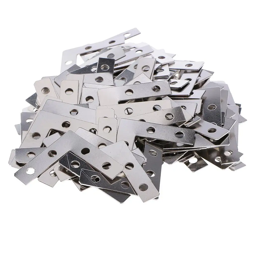 100pcs Heavy Duty Metal L Shape Corner Brace Plate 90 Angle Bracket Photos Frame Picture Bracket 38mmx38mm Furniture Accesories