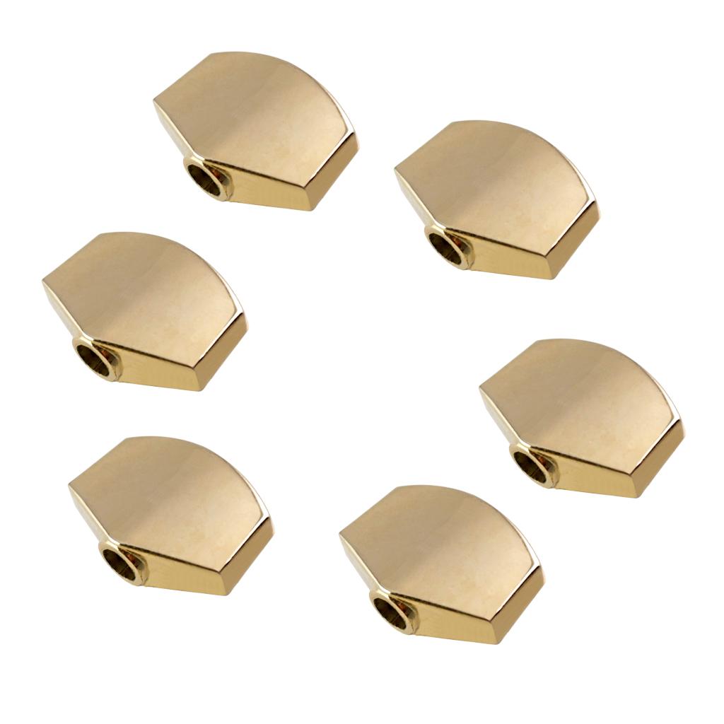 Pack of 6 Zinc Alloy Tuning Peg Buttons Caps Large Square Golden for Acoustic Classical Guitar Parts DIY