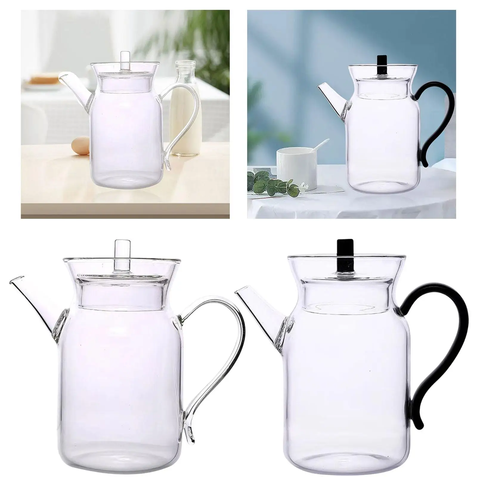 Portable Glass Water Pitcher 350ml Bottle Coffeeware Iced Tea Maker Juice Brewer Milk for Home Use Cafe Camping Bar Restaurant