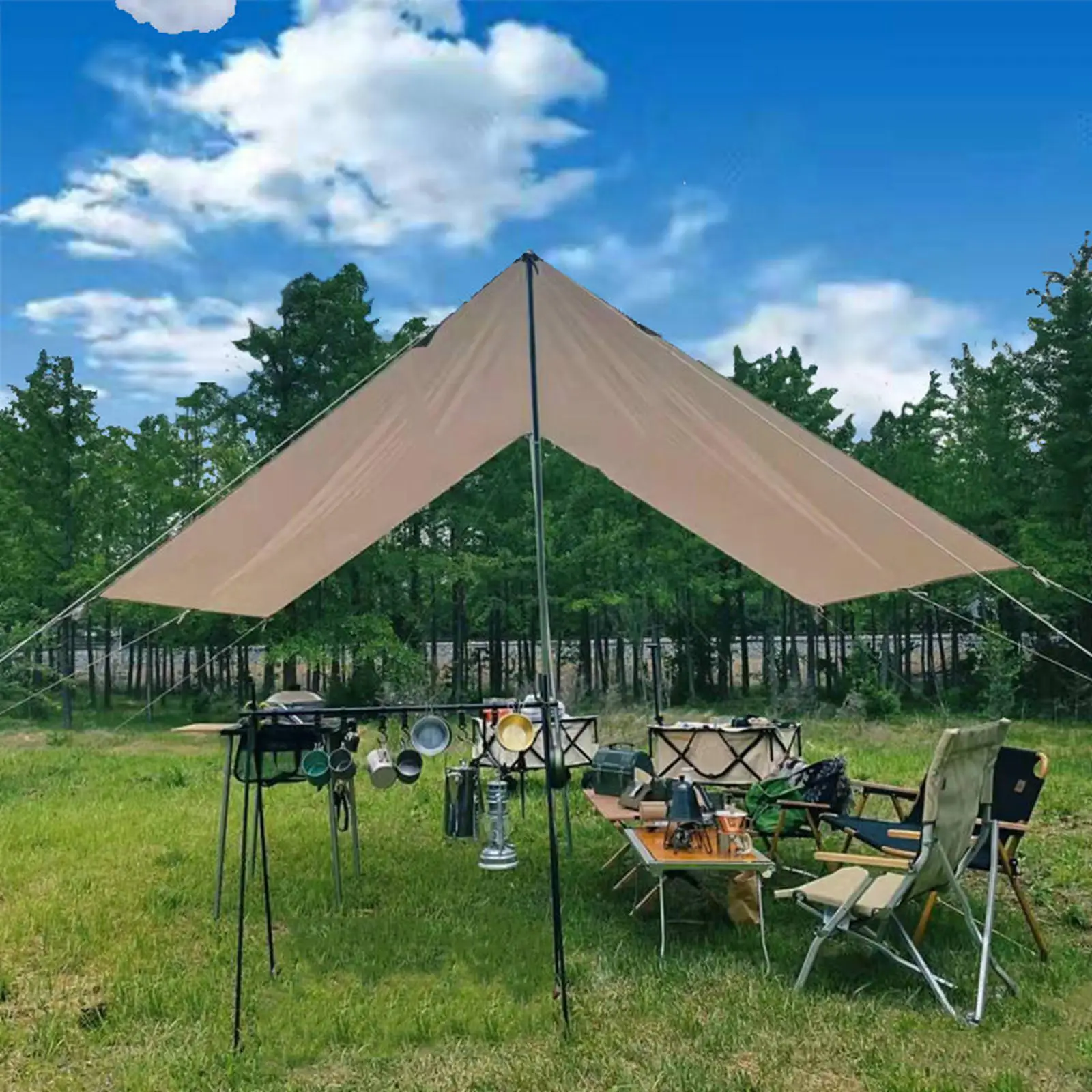 Portable Camping Tent Tarp Awning for Outdoor Backyard Traveling