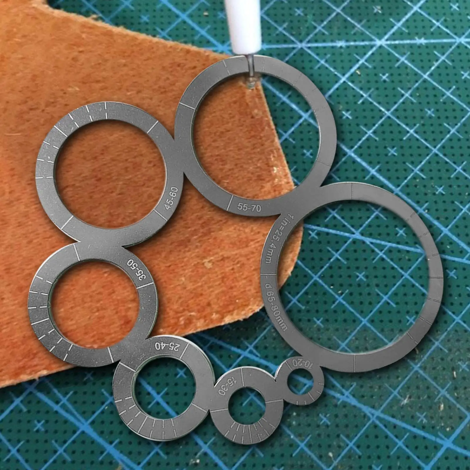 Leather Corner  Ruler Metal Circle Templates for Drawing DIY Supplies