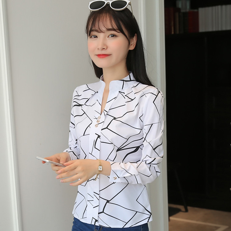 Title 8, Stripe White Women Shirt Korean Fashion Women