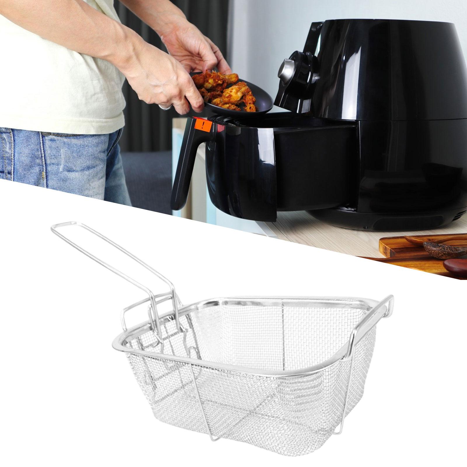 Square Fryer Basket Cooking Tool French Fries Holder Mesh French Fry Chips Basket for Kitchen Restaurant Potatoes Barbecue Cafe