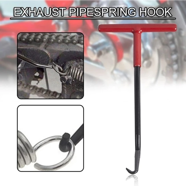  2 Pieces Exhaust Spring Puller Tool Motorcycle Exhaust  Spring Hooks, T Handle Exhaust Spring Hooks Snowmobile Spring Puller  Removal Tool Pipe Spring Puller For Motorcycle Dirt Bike