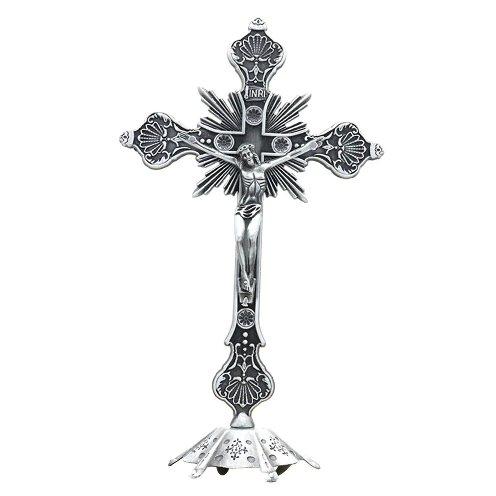 Jesus Crucifix Crucifix with Stand for Altar Christian Decoration Home