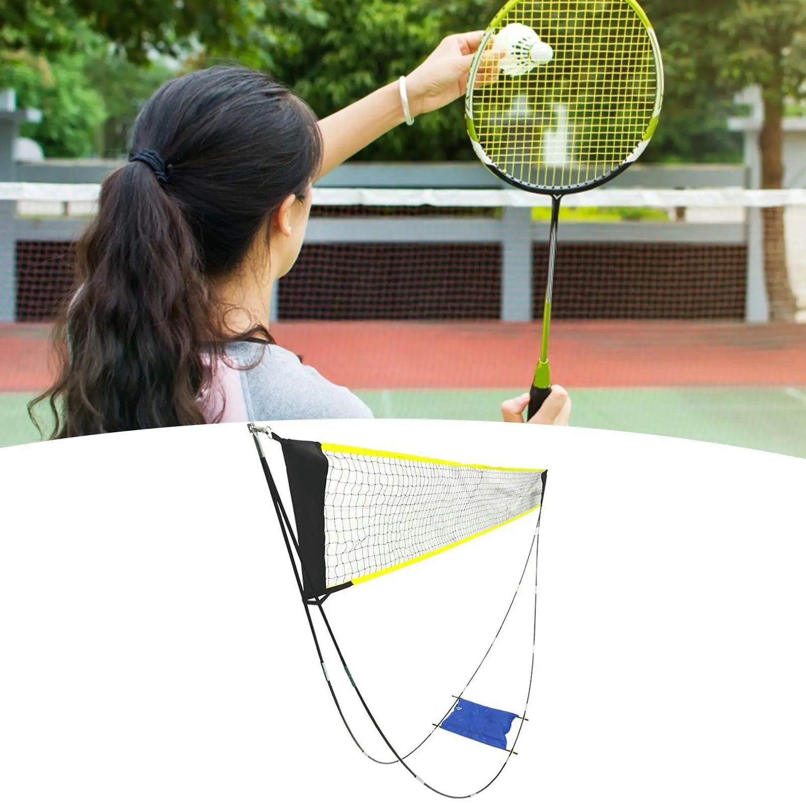 Portable Badminton Net Tennis Net Bracket Portable Heavy Duty with Storage Bag Beach Net Set for Soccer Lawn Outdoor Yard Adult