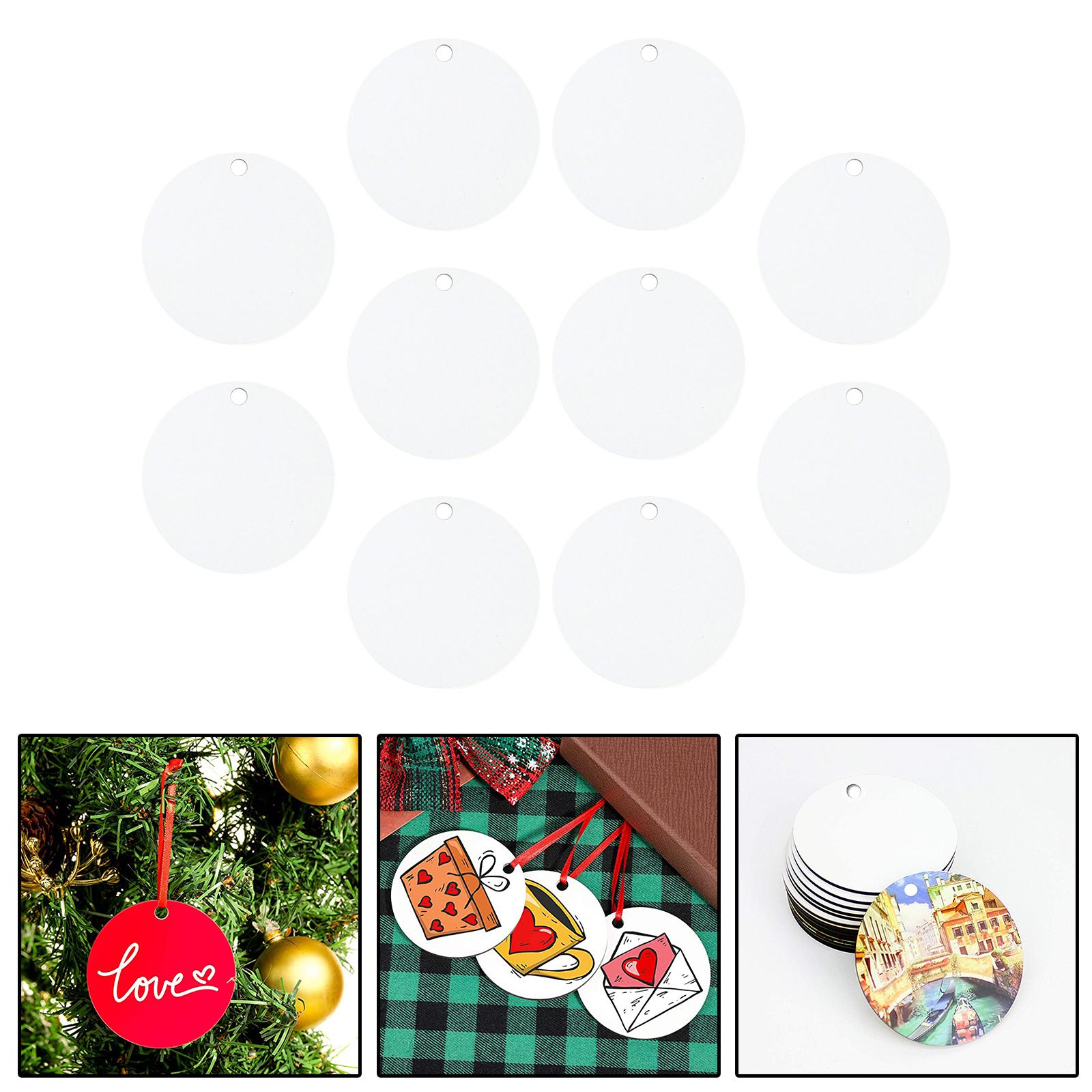 10 Pieces Sublimation Wooden Ornaments Sublimation Blank Pendants Personalized Christmas Tree Pendant Wooden Hanging Decor