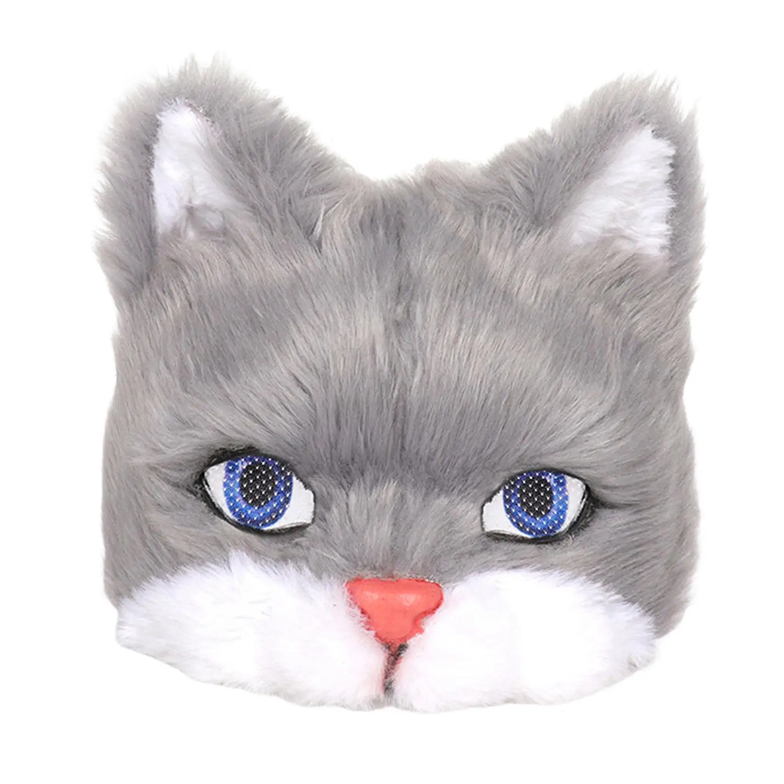 Novelty Plush Cat Mask Female Half Face for Kids Adults Eye Mask for Masquerade Role Play Photo Prop Cosplay Accessories Costume
