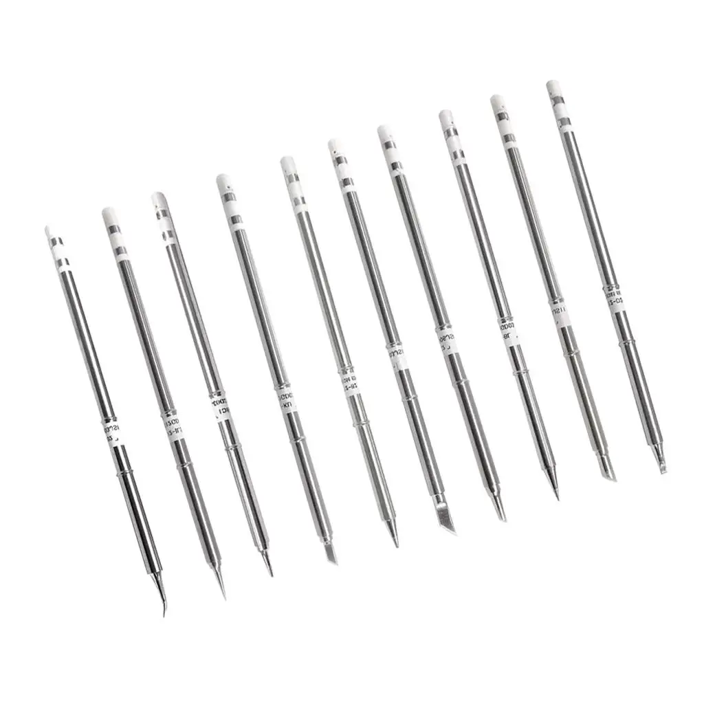 10 Piece  Soldering Iron Tip Replacement for T12 Mini Portable Outdoor Soldering Iron Kit