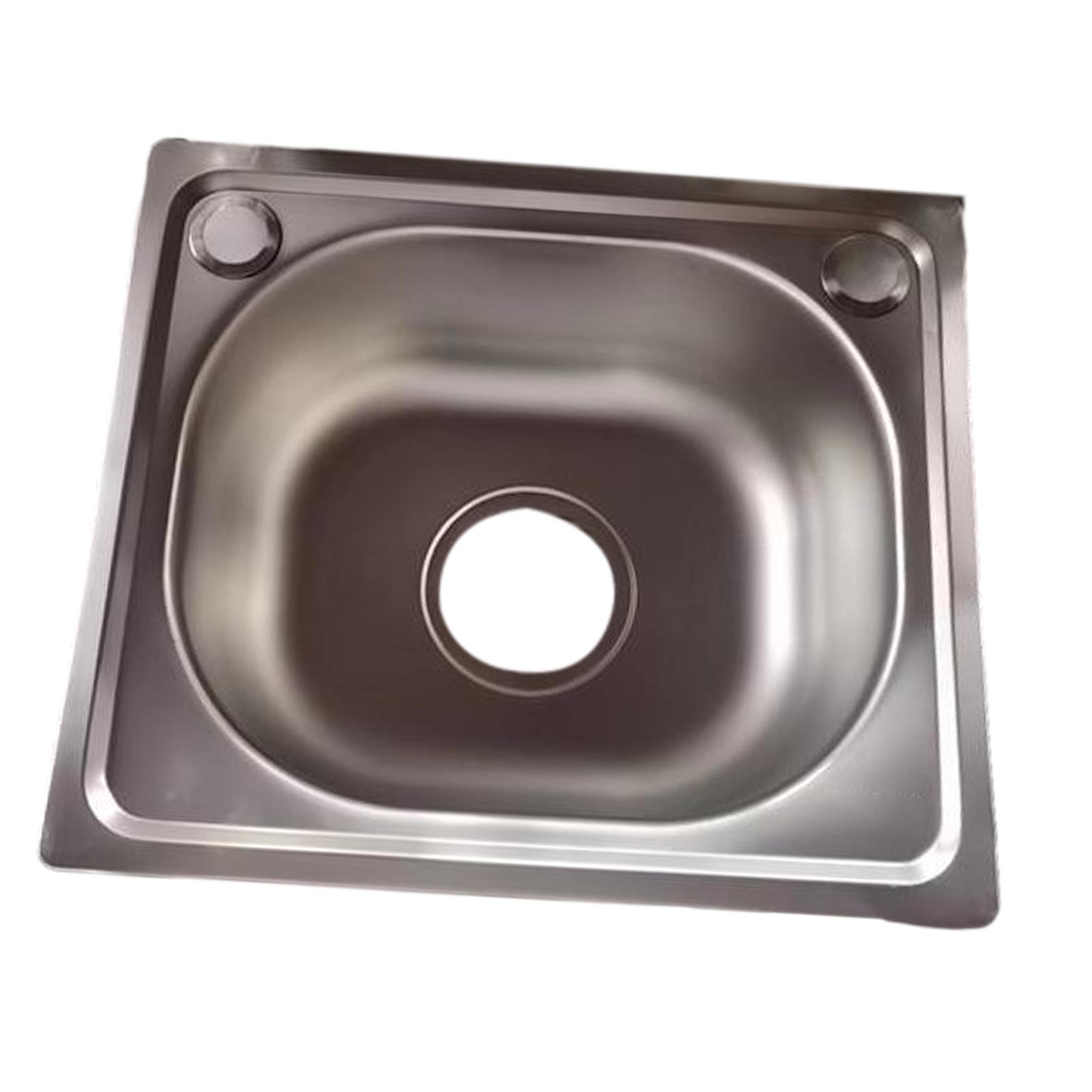 Topmount Kitchen Sink with Drain Hole with Water Pipe Heavy Duty 37x32x14cm Rustproof Fast Drainage 5.5