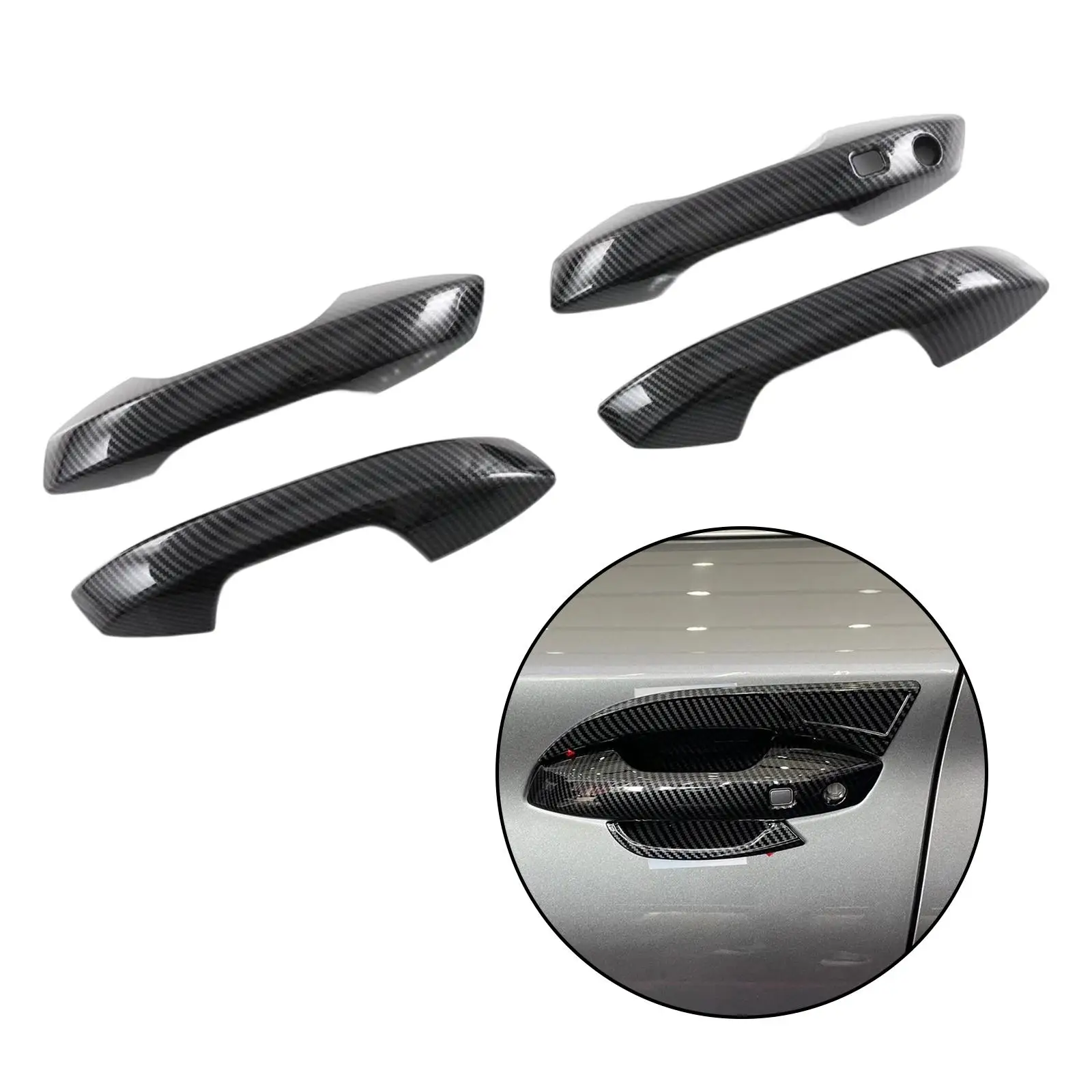 4 Pieces Car Door Handle Protective Cover Replacement Scratch Resistant Trim Parts Protector for Byd Atto 3 Yuan Plus