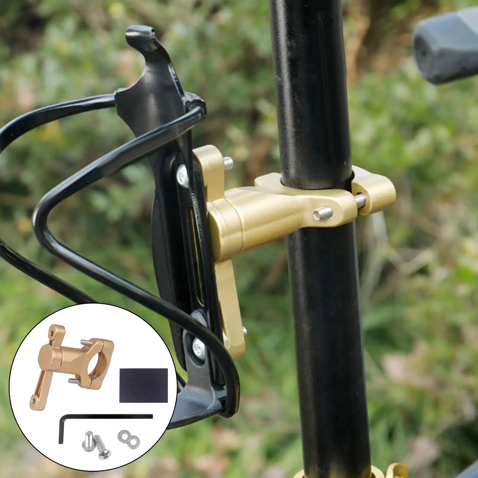 Aluminum Alloy Bicycle Bottle Cage Holder Adapter MTB Road Bike Beverage Coffee Carrying Handlebar Frame Mount