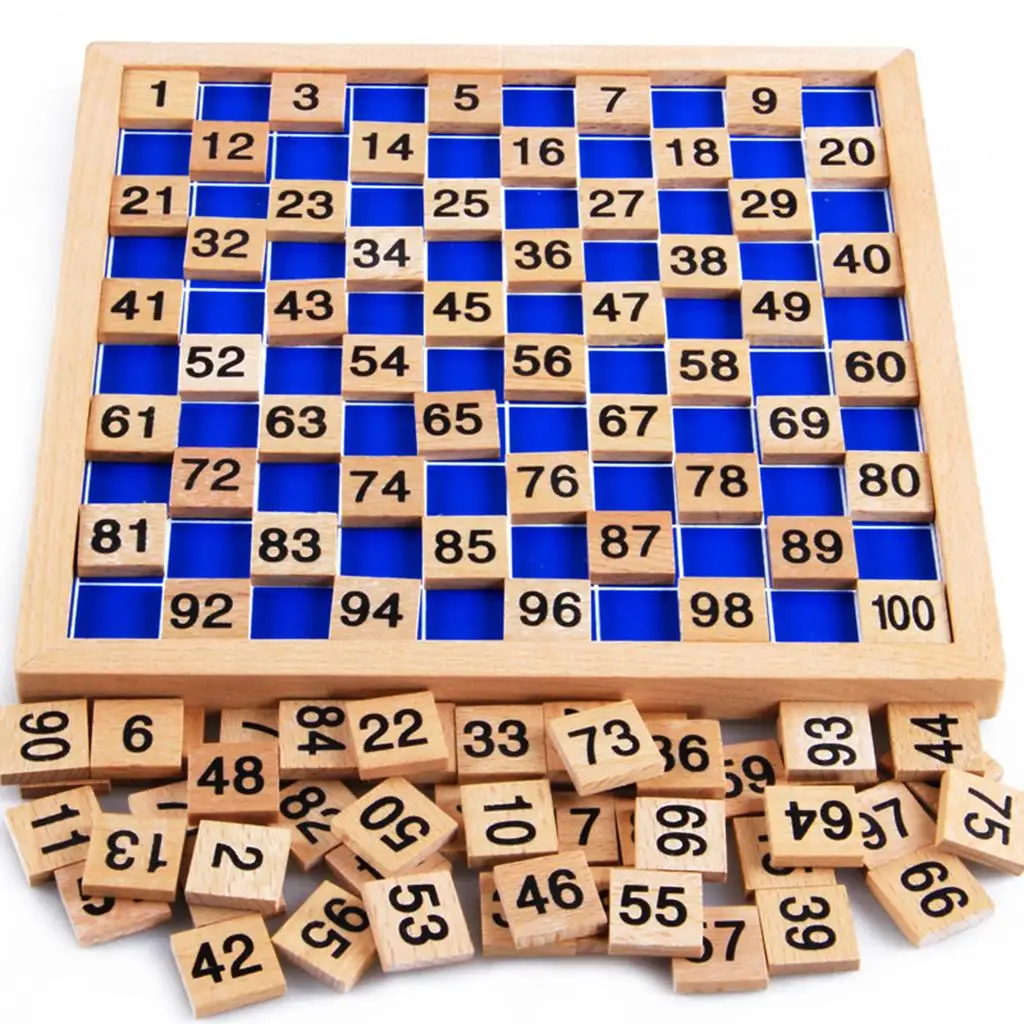 Montessori Wooden Puzzle Toy for Children, 1-100 Consecutive Numbers