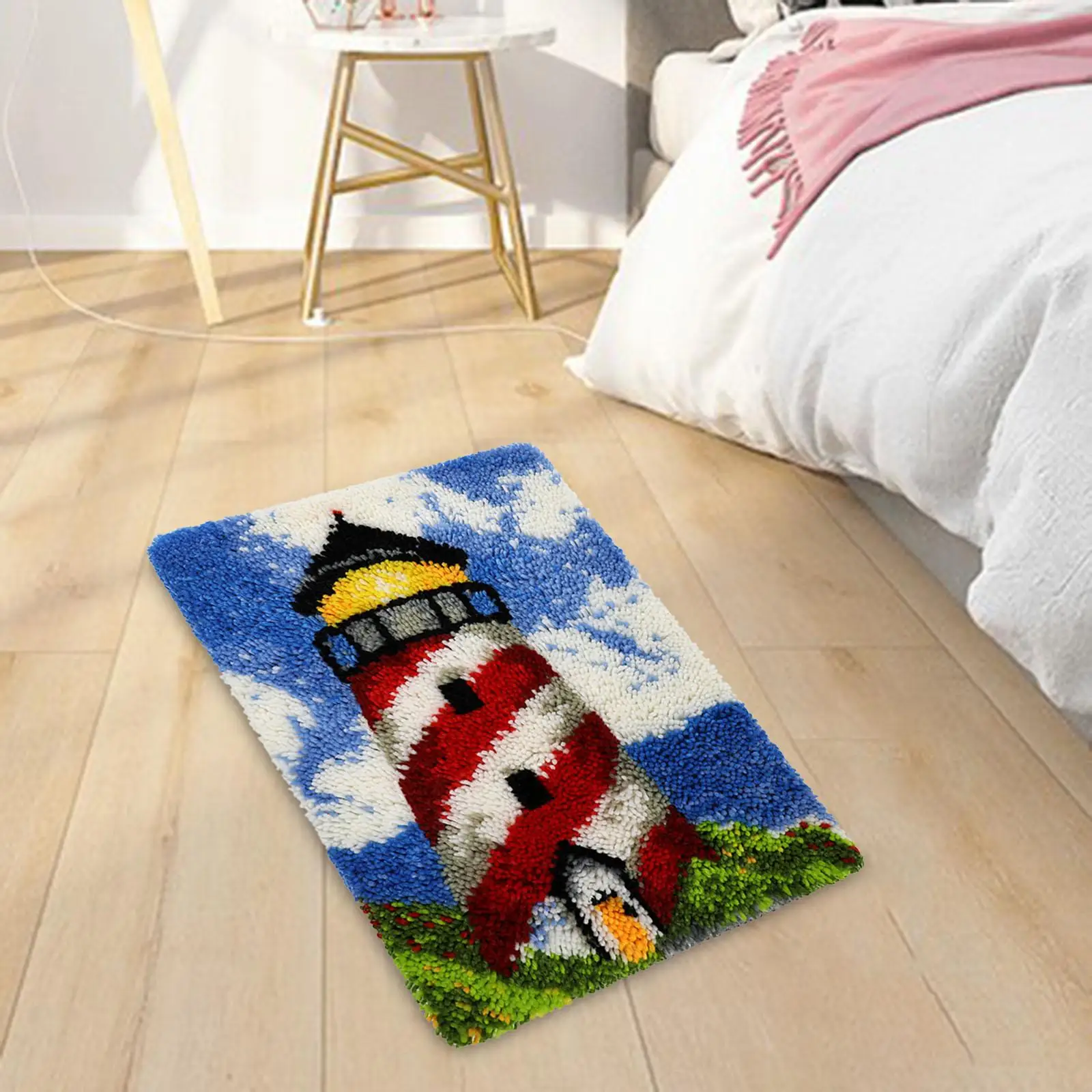 DIY Latch Hook Craft Kit Embroidery Carpet Set Crochet Carpet Handmade Color Pattern for Home Decor Carpet Adults Gift Kids