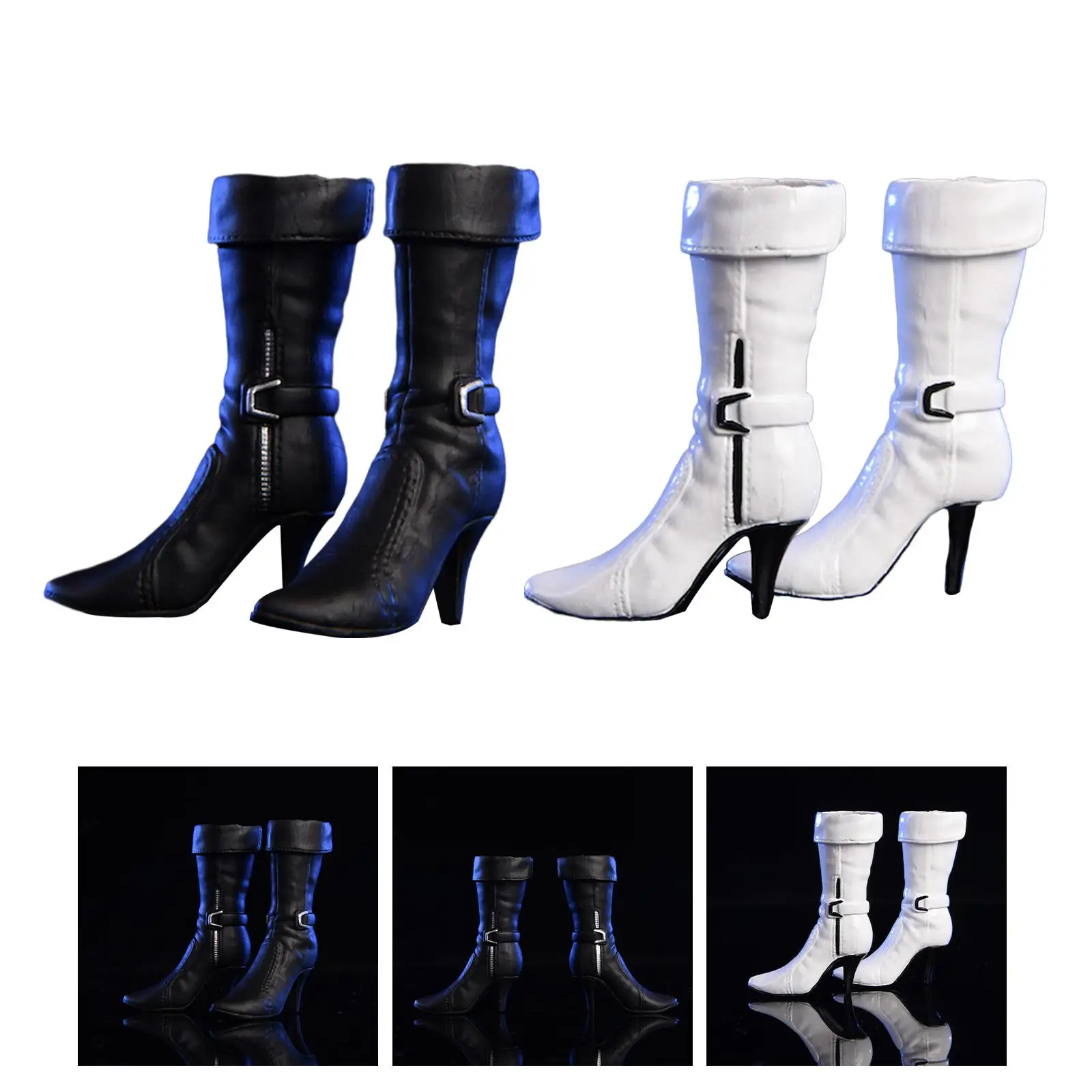 1/6 Scale Figure Shoes Handmade PU 3.5 cm Length Shoes High Heeled Shoes for 12 inch Female Action Figure Accessories