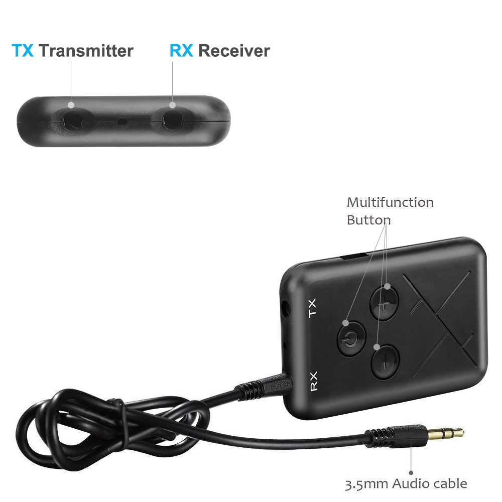 Title 7, Transmissor receptor bluetooth 2 em 1 estéreo a...