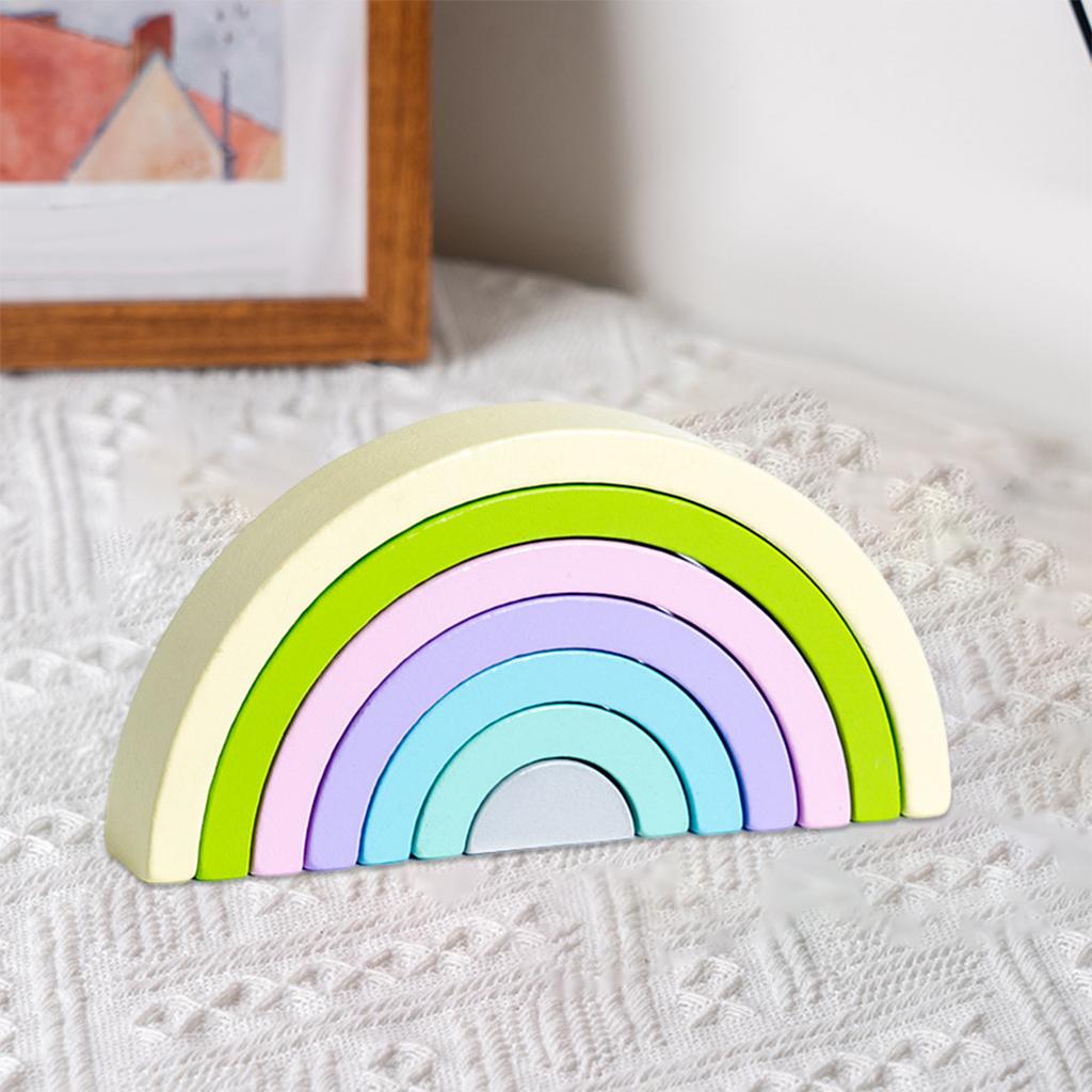 Wooden Rainbow Stacker Eductaional Toys for Early Development Gift Child