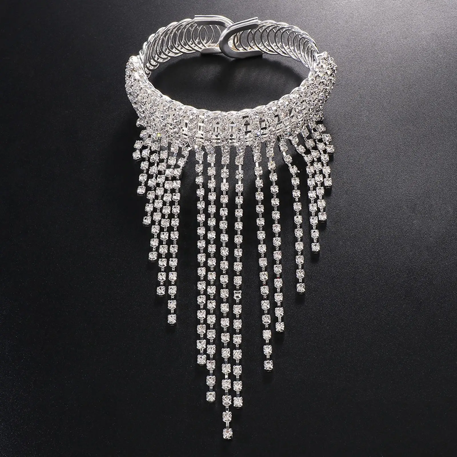 Upper Arm Cuff Bracelet Tassel Chain Silver Armband Armlet for Holiday