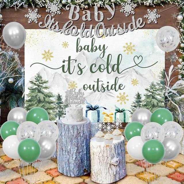 Winter Baby Shower Decorations for Boy Baby It's Cold Outside Backdrop Blue  Snowflake Balloon Garland Arch Kit Wonderland Party - AliExpress