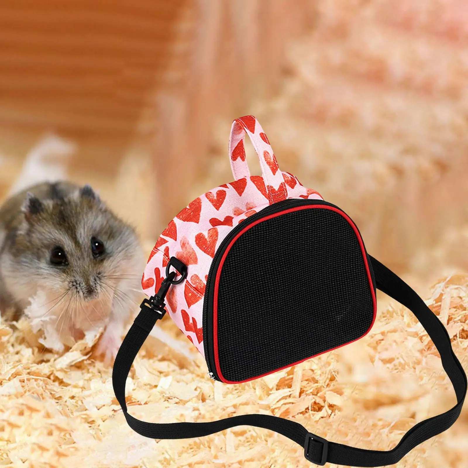 Chinchillas Hamster Hedgehog Carrier Bag with Strap Outgoing Bag Handbag Zipper Small Animals Travel Bag for Squirrel Chinchilla