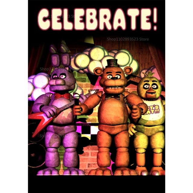 Fnaf Five-night-At-Freddys Anime Game Poster and Print Canvas Painting  Cartoon Bear Wall Art Picture for Room Home Decor Cuadros - AliExpress