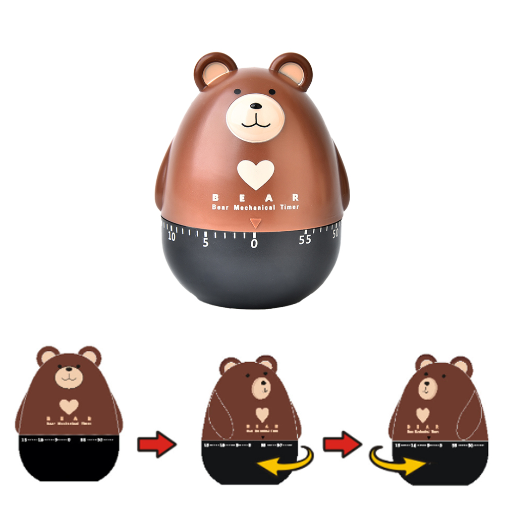 Egg Timer   1pc Kumamoto Bear Plastic Kitchen Countdown Mechanical Kitchen Cooking Baking Timers Kitchen aid Tools Cartoon animal bears