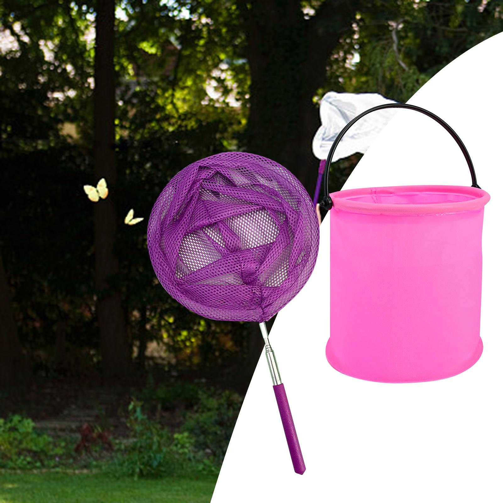 Children's Fishing Net Extendable Kids Toy Retractable Catch and Release for Travel Beach Outdoor Playing Butterfly Caterpillar