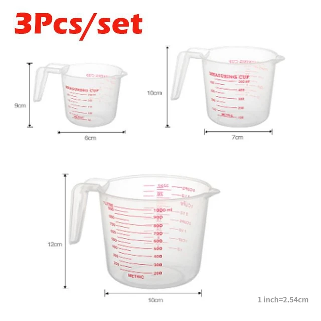Copos de Medição Plásticos para Cozimento, Liquid Scale Cup, Volume Beaker,  Ferramentas de Cozinha, PVC, 250 ml, 500 ml, 1000ml, 3Pcs - AliExpress