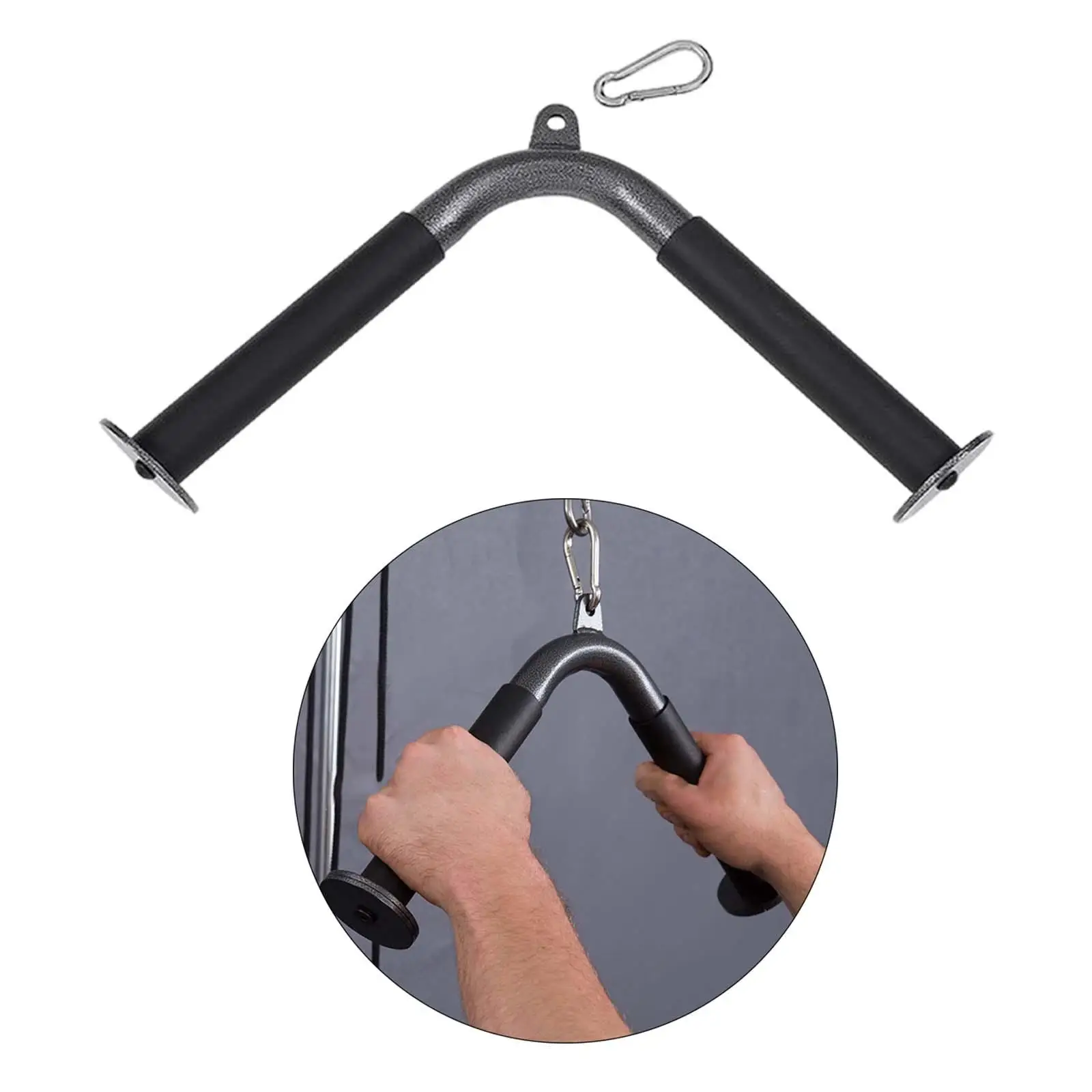 V Shaped Press Down Bar Cable Machine Handle Attachment Double Handle for Home Weight Lifting Exercise Fitness Gym