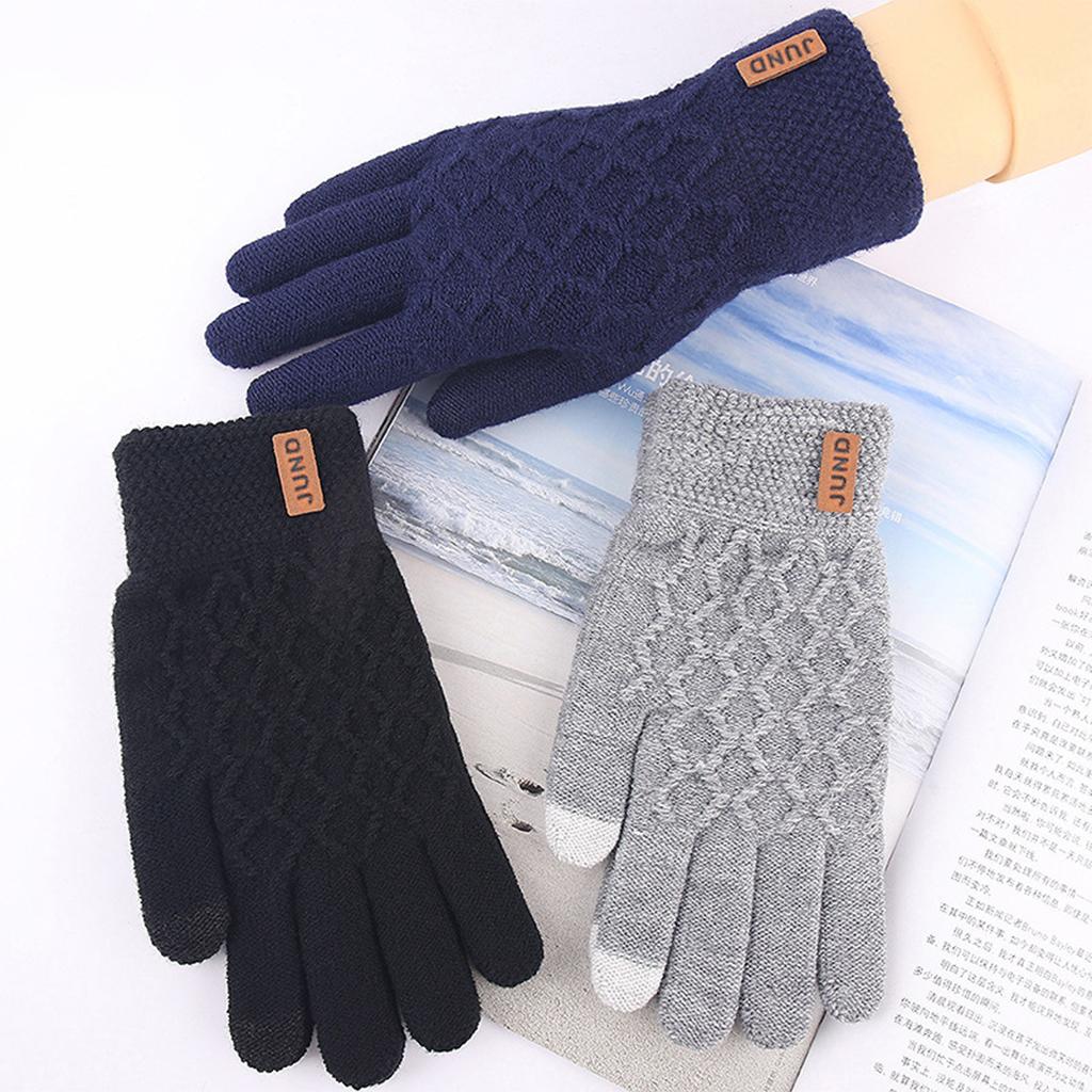 Winter Knitted Gloves Touchscreen Mittens Warm Thick Mitten Glove for Women and Men Outdoor Sports Driving