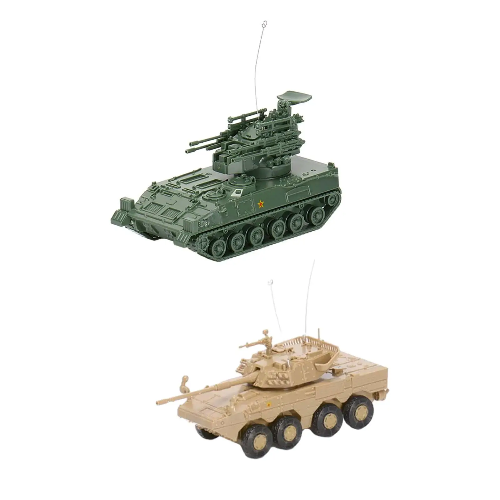 2x 1:72 Scale 4D Tank Model Armored Vehicle Tank Model Puzzle DIY Assemble for Girls Boy Tabletop Decor Children Birthday Gift