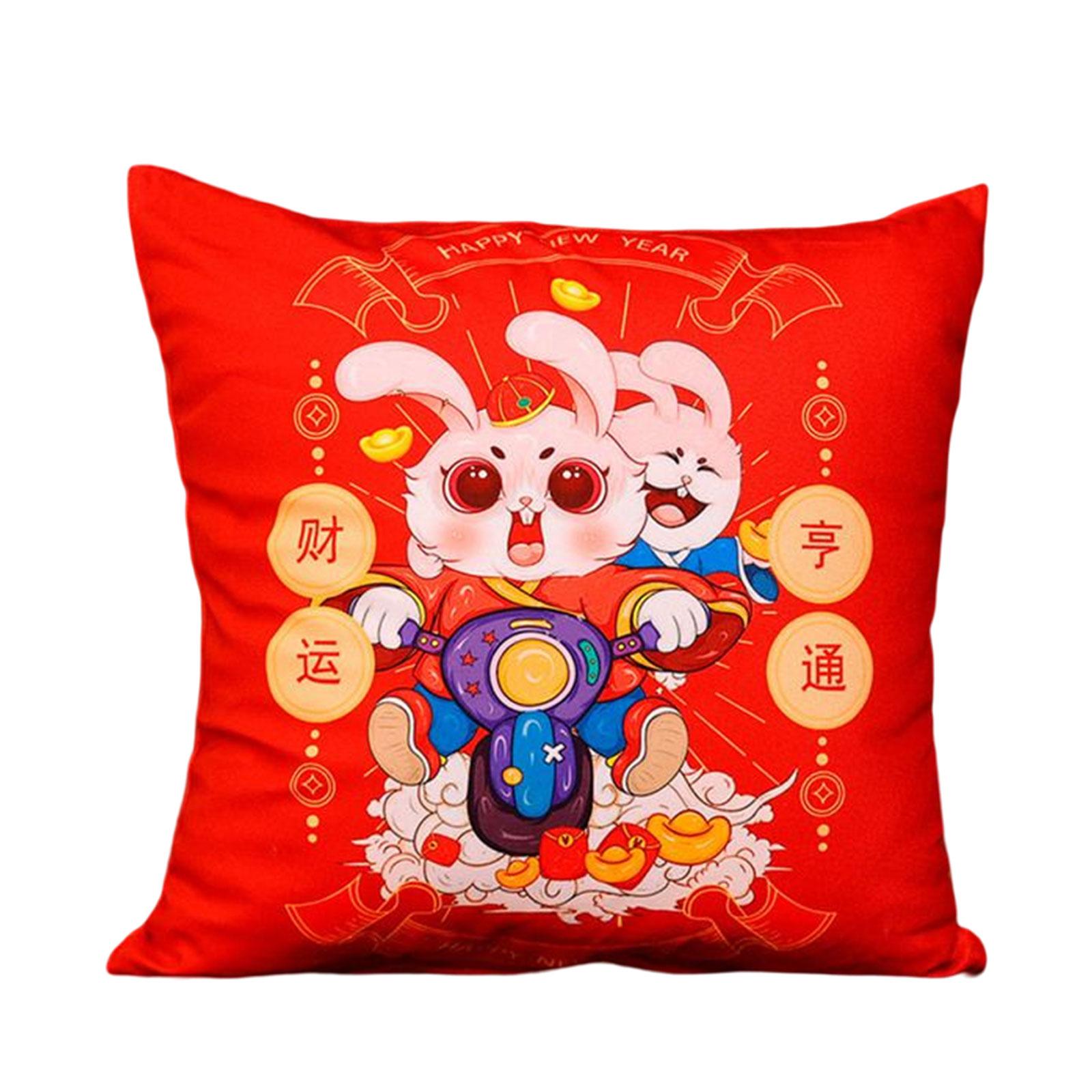 Lunar New Year Sofa pillow Durable Ornaments with Pillow Inserts Pillow Cover Case Breathable Cushion for Bed Wedding Couch