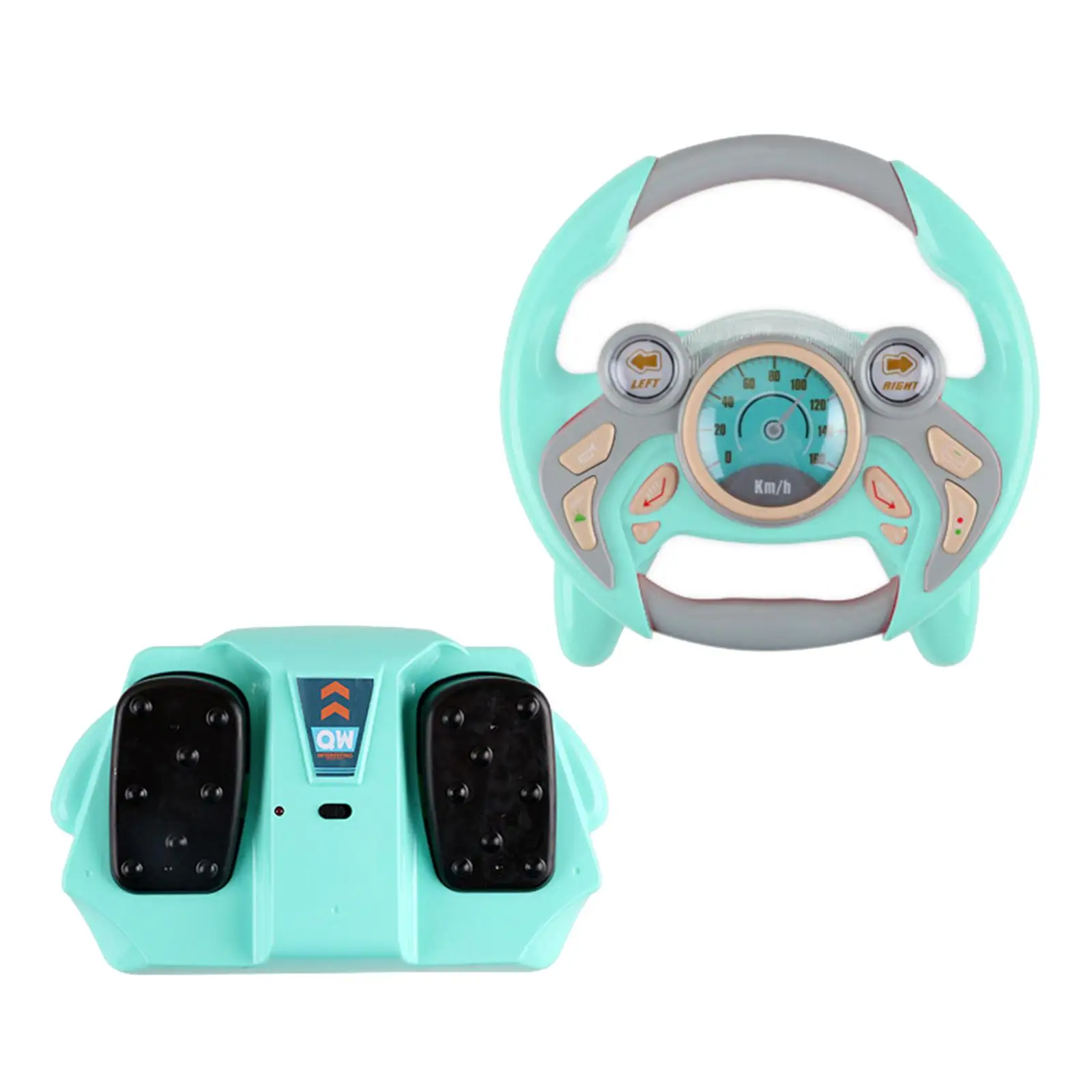 Kids Simulation Steering Wheel Toy Copilot Toy with Simulation Brake Pedal for Boys and Girls Sounding Toy Gift Interactive Toys