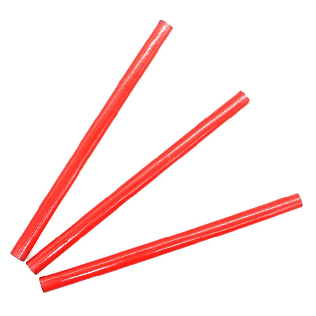 20 Matite Da Carpentiere Rosse - Con Temperamatite - Per Falegnameria E Costruzioni