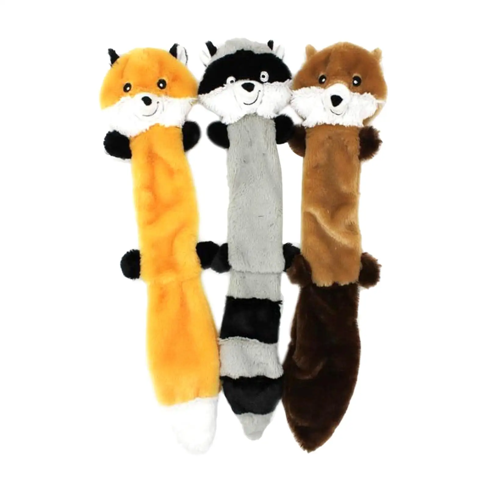 Cute Plush Toys Squeak Pet Fox Raccoon Squirrel Animal Dog Chew Squeaky Whistling Involved Squirrel Dog Toy Funny Pet Products