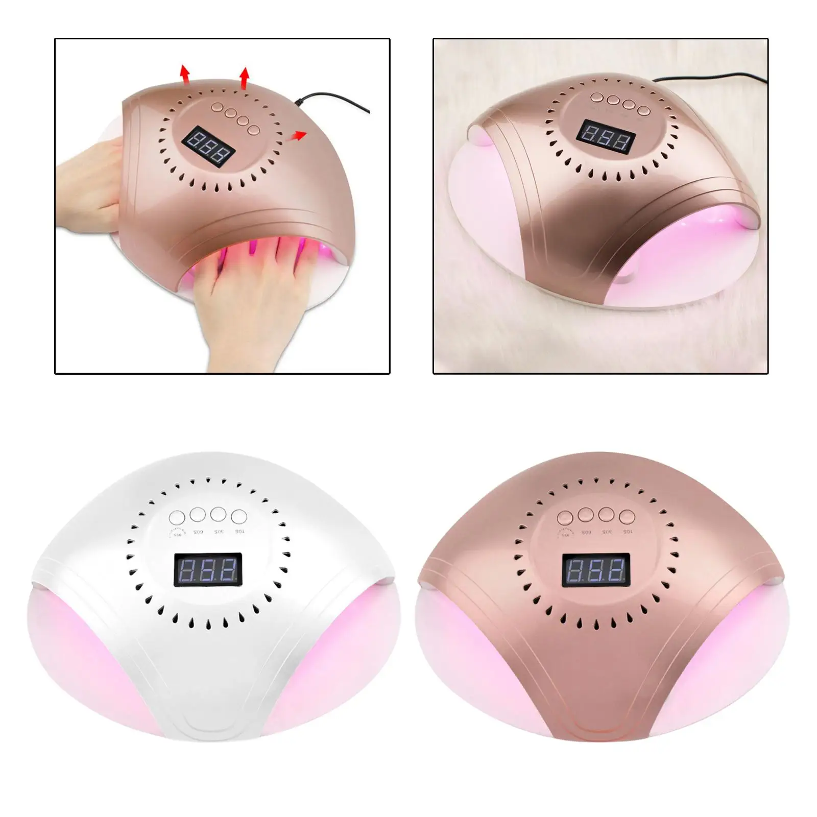 UV LED Nail Lamp 86W with 43 Lamp Beads Larger Space Gel Lamp for Office Use School Woman