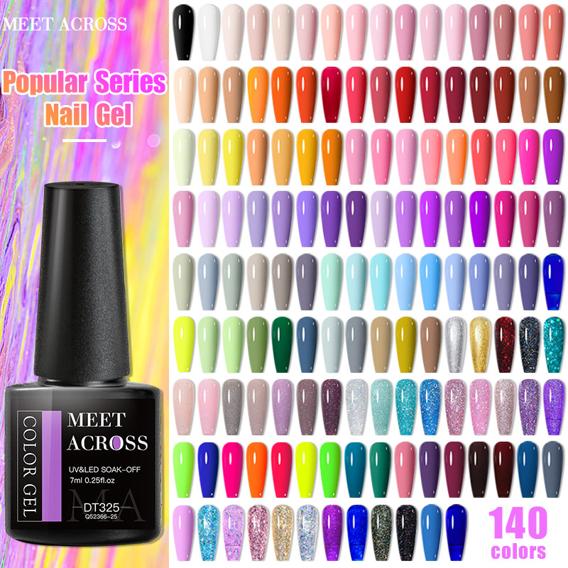 Best of MEET ACROSS 140 Colors 7ML Nail Gel Polish Nail Supplies Vernis Semi Permanent Nail Art Manicure Soak Off UV Gel Nail Varnish Reviews & Tips