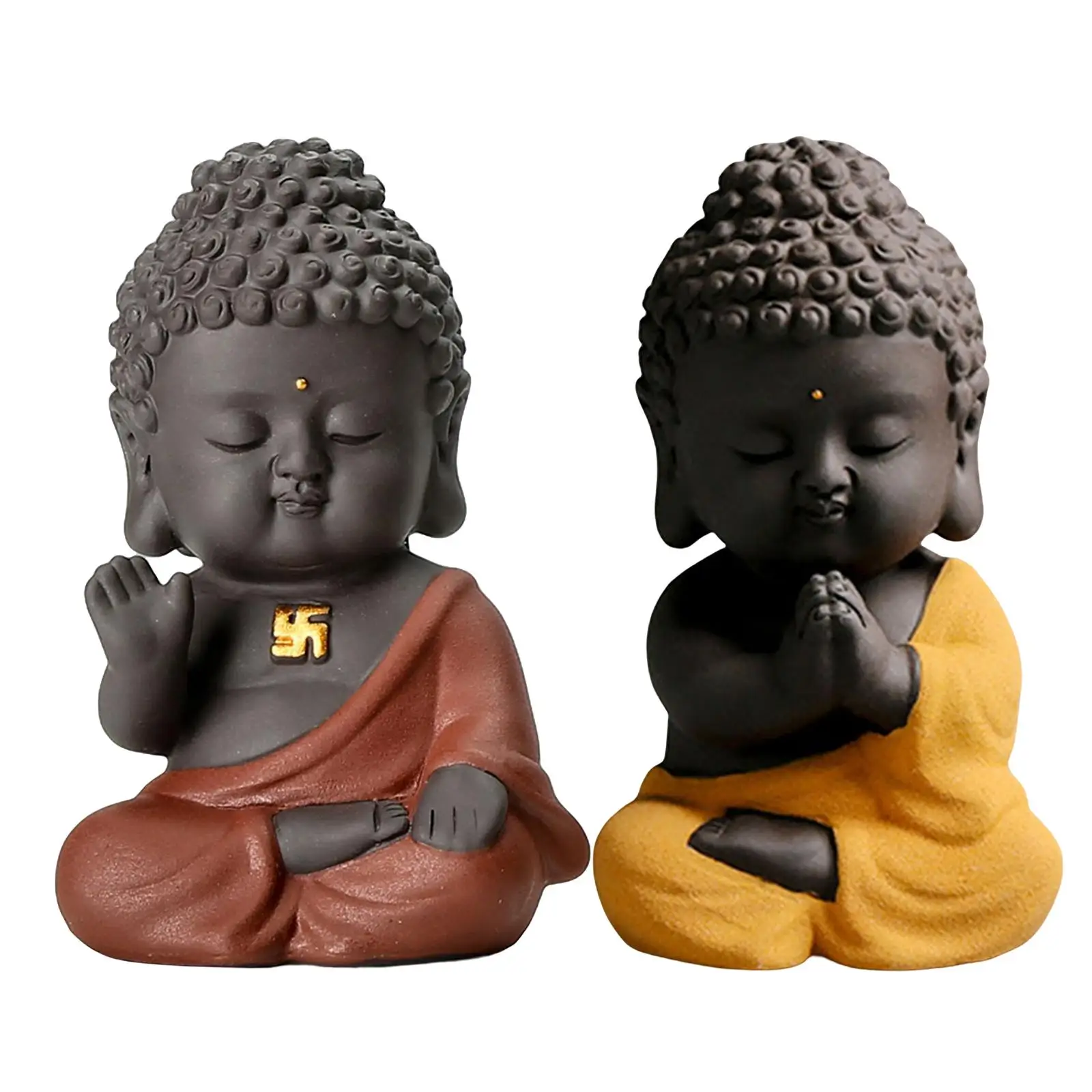 Tea Pet Tathagata Ceramic Sculptures Decoration Handmade Buddha for Office