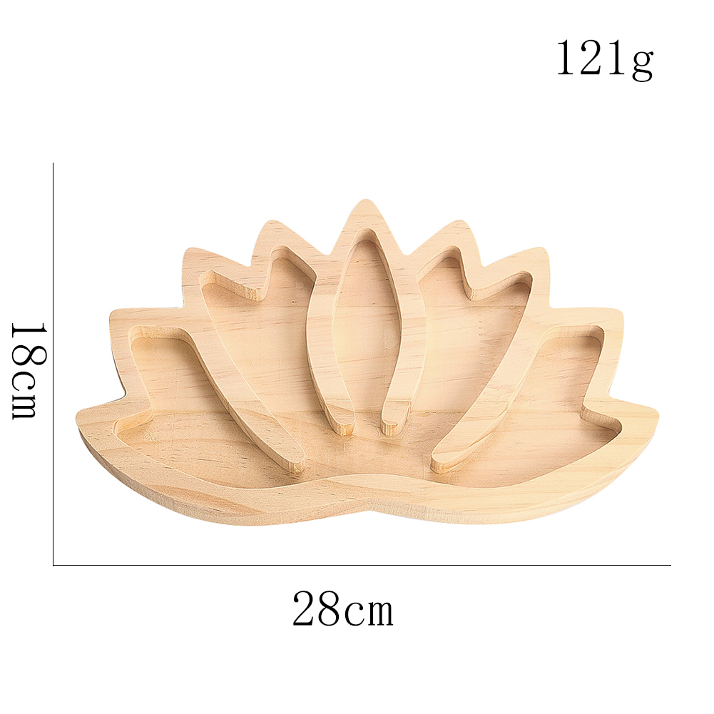 Holz Handwerk Lotus-förmigen Schmuck Display Platte Halskette Ohrringe Tablett Kristall Heils teine Veranstalter stehen Home Decoration – Detail 6