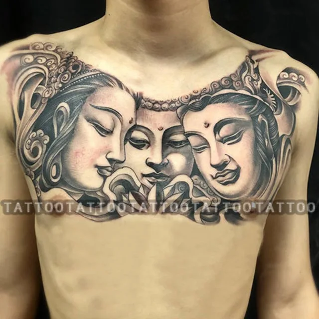 Mahatma Buddha Tattoo On Chest - Tattoos Designs