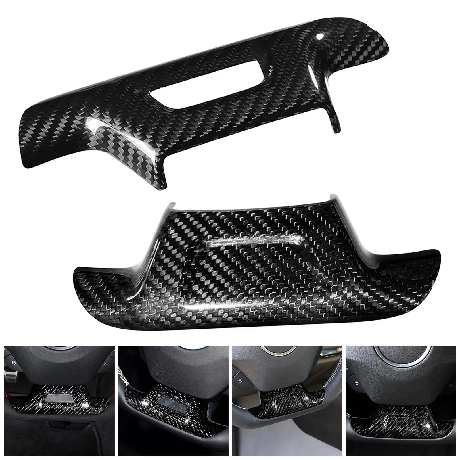 Steering  Cover Decorations Stick On Protective Cover Black