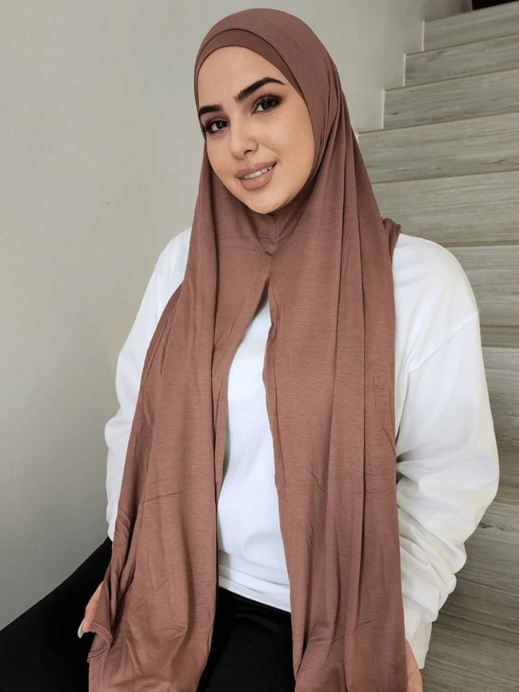 Premium Instant Hijabs Jersey Hijab for Woman Neck Scarf Cotton Scarves for Women Bandana Headscarf Hijab Femme Musulman Ramadan