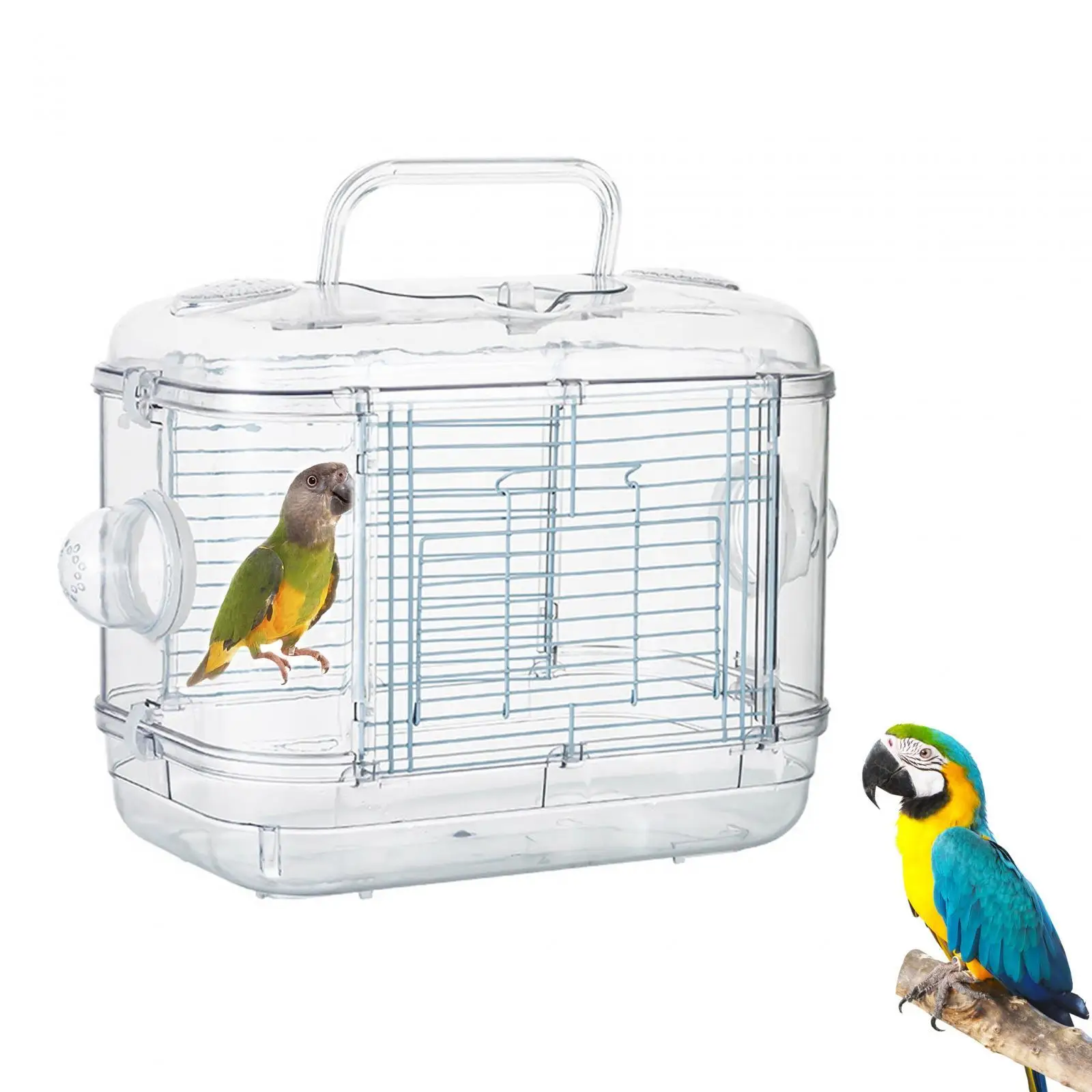 Bird Travel Cage and Handle Breathable Hamster Cage for Parrot Canary Birds