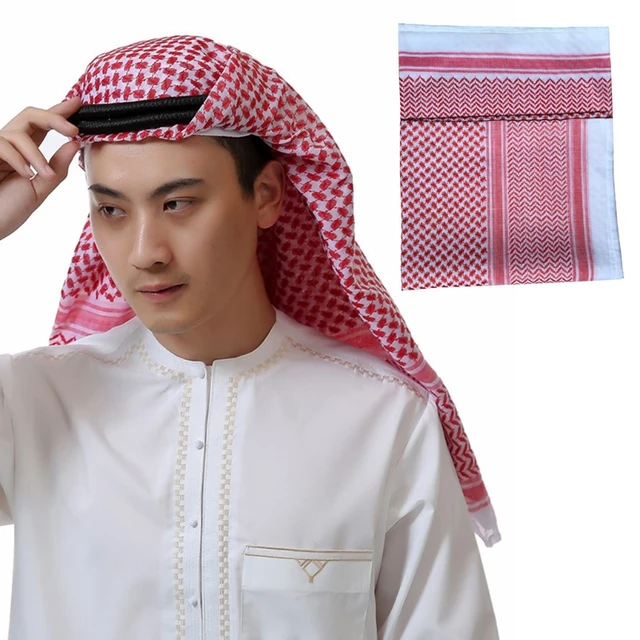 Muslim Men Plaid Print Headscarf Arab Shemagh Dubai Turban Neck Wrap  Keffiyeh Arabic Middle East Headcover Shawl - AliExpress