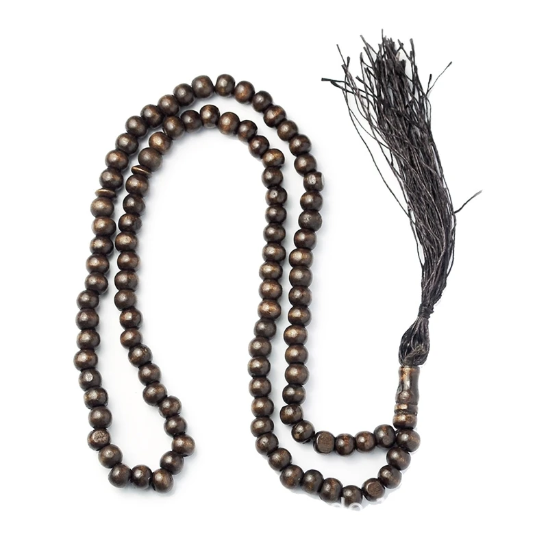 R2LE Wood Tasbih Prayer Beads 99 Muslim Prayer Beads Islamic Handheld Prayer Beads Muslim Rosary Beads Bracelet with Tassel