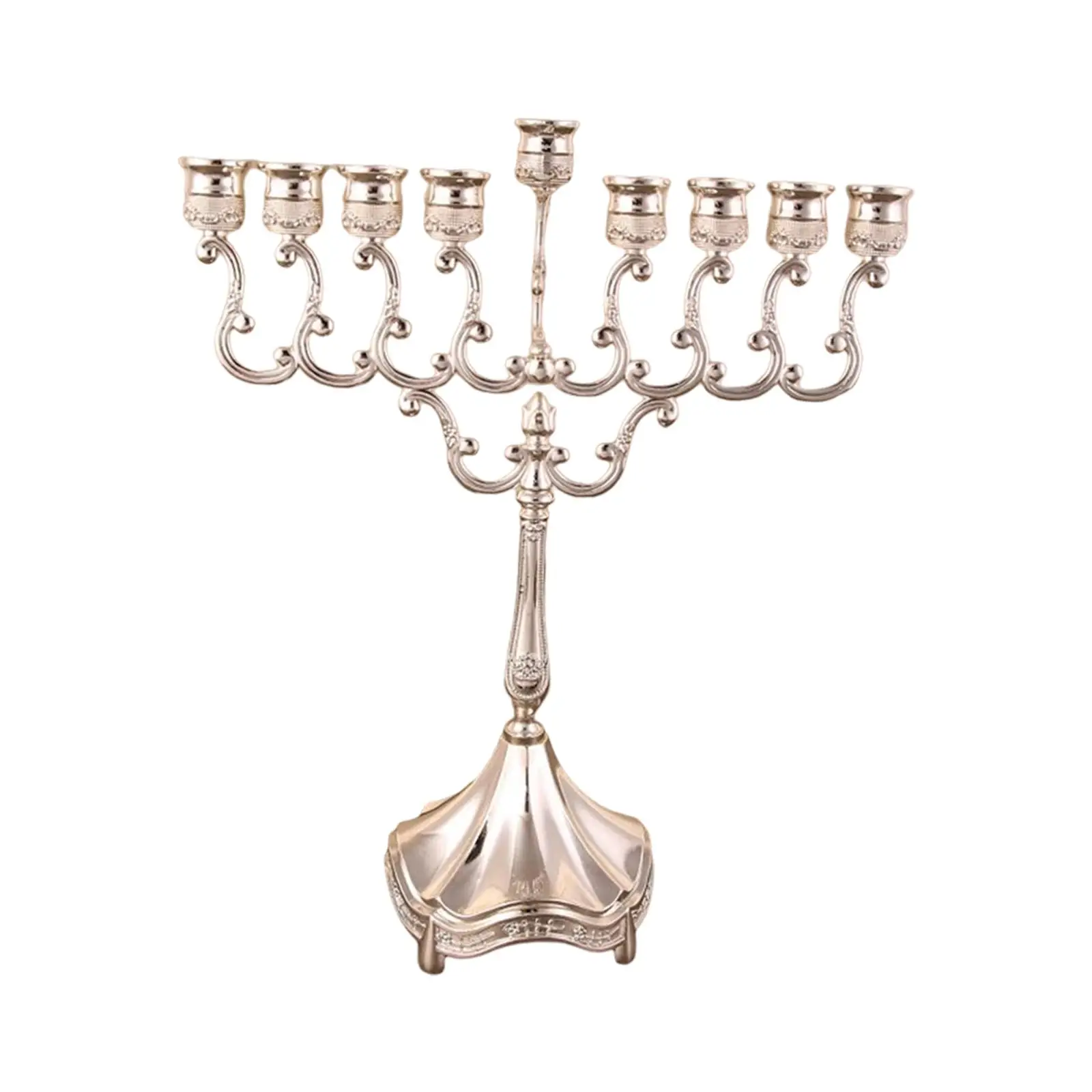 Hanukkah Menorah Candle Stands Tabletop 9 Branches Candle Holder for Christmas