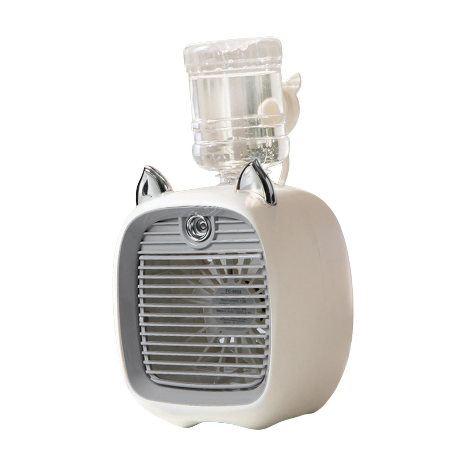 Air Conditioner Fan 3 Adjustable Speed Rechargeable with Spray Modes Quiet Evaporative Air Fan for Outdoor Traveling Home