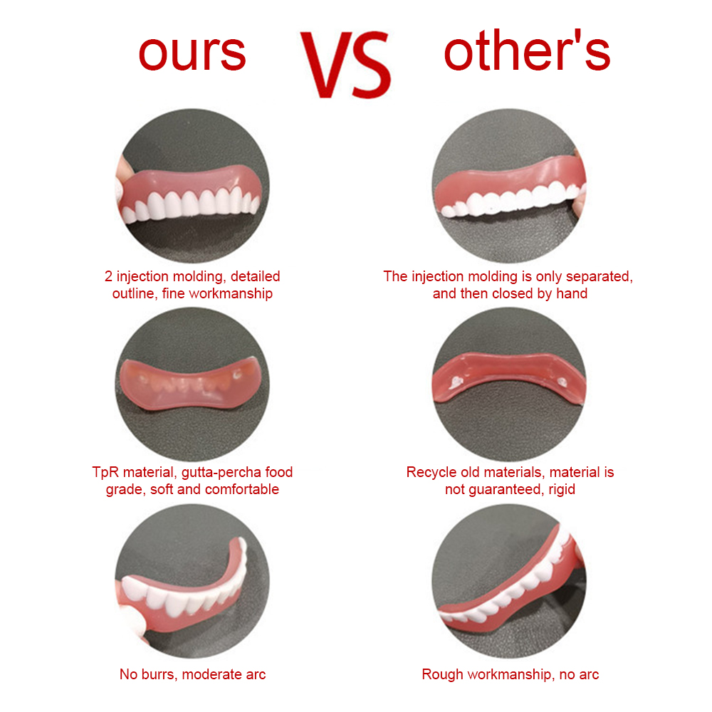 Best of Silicone False Teeth Upper Lower Veneers Perfect Laugh Veneers Dentures Paste Fake Teeth Braces Dental Products Oral Care Reviews & Tips - Image 5