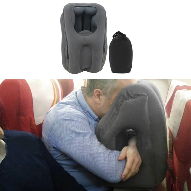 Almohada de viaje inflable para avión, avión, coche, oficina, descanso,  cuello, siesta, A0KF