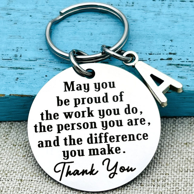 Work Milestone Keychain 20 Year Work Anniversary Keychain - Employee Appreciation Gift With Laurel Wreath Design Employee Appreciation Present